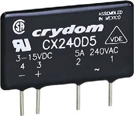 Crydom Solid State Relay, PCB 1-Phase SIP ZS SCR 5A, CX240D5