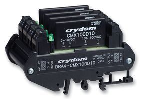 Crydom Solid State Relay - 4 Channel, ZS, DIN Module, 100VDC, 8A, DRA4-CMXE100D10
