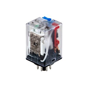 Carlo Gavazzi Relay Industrial 2PDT 10A 8 Pin 24Vdc LED+Push Arm+Flag, RCP800224VDC (Images is for reference only, actual product refer specification).